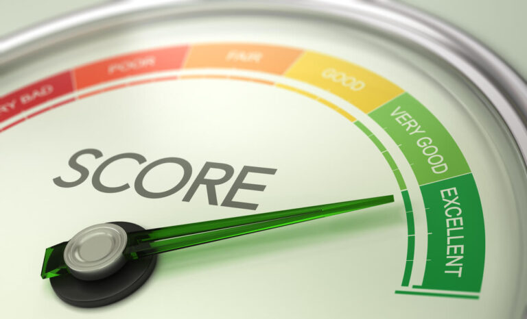 Improve Credit Score for Financing - Credit Score Dial set to excellent