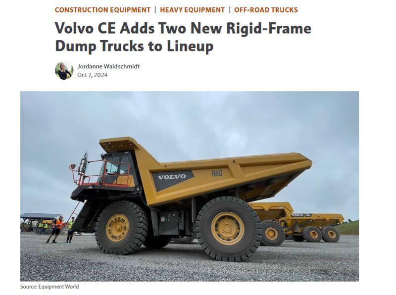 Volvo Rigid Frame Dump Trucks
